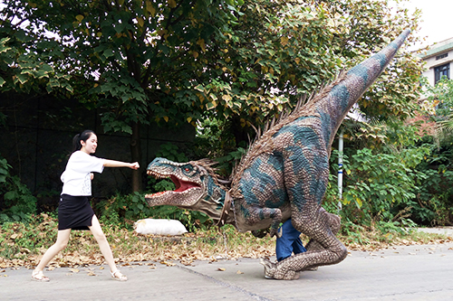 Adult Realistic Walking T-rex Costume,Dinosaur Costume Open Legs.